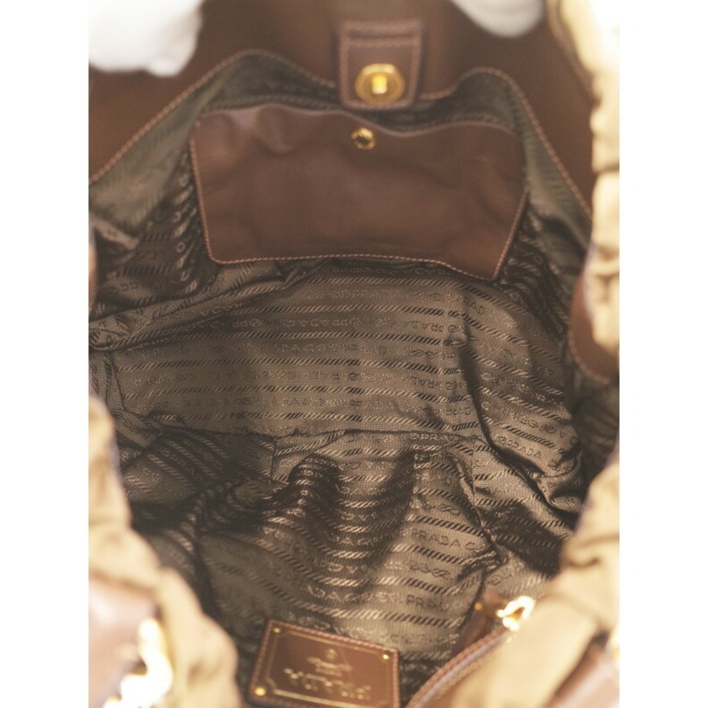 Prada brown Leather jacquard handbag Tessuto - Picture 3 of 9